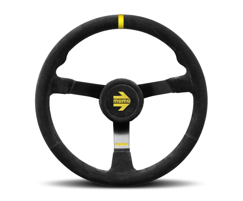 Momo MOD07 Steering Wheel 350 mm -  Black Leather/Black Spokes/1 Stripe