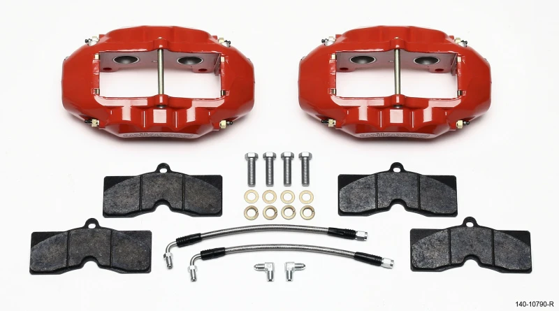 Wilwood D8-4 Bremse Hinterer Bremssattel-Kit Rot Corvette C2 / C3 65-82