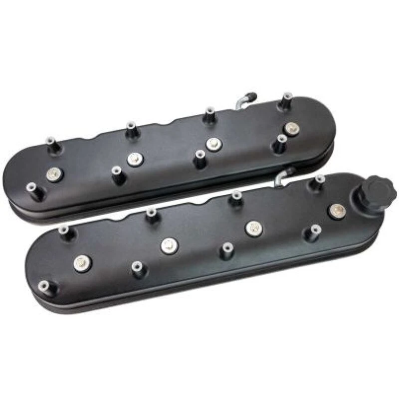 Moroso GM LS 1-1/2in Tall OEM Coil Mounts Black Satin Aluminum Valve Cover - Pair