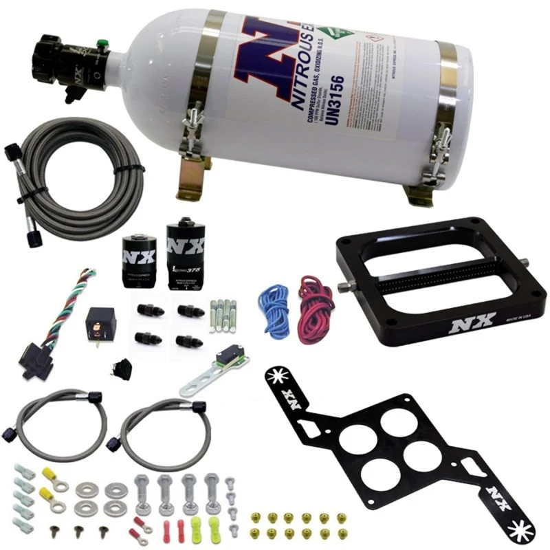 Nitrous Express 4500 RNC Konventionelles Nitrous-Plattensystem mit 0,375 Zoll Solenoid und 10lb Flasche