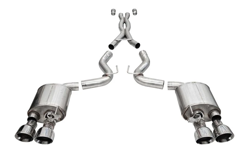 Corsa 20-22 Ford Mustang GT500 3.0in Dual Rear Exit Catback w/ Twin 5.0in Polish Slash Cut Pro Tips
