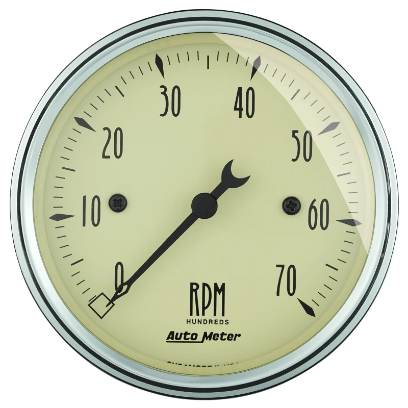 Autometer 3-1/8in Antique Beige In-Dash 7K RPM Tachometer Gauge