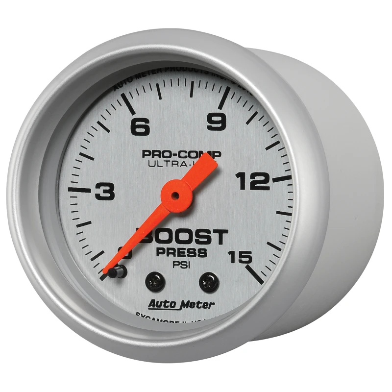 Autometer Ultra-Lite 52mm 0-15 PSI Mechanischer Boost-Druckmesser