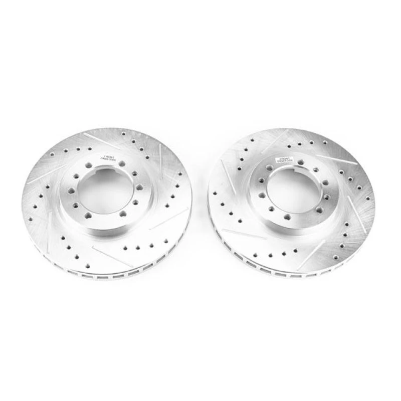 Power Stop Front Evolution Drilled & Slotted Rotors - Pair for 91-96 Mitsubishi Montero