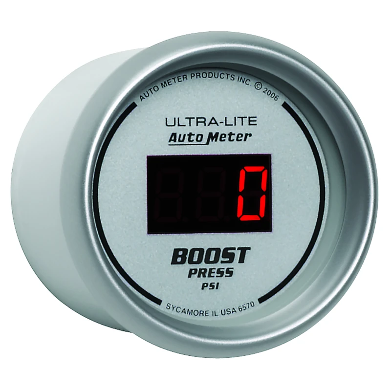 Autometer Ultra-Lite 2-1/16in 5-60 PSI Digital Boost Pressure Gauge - Silver