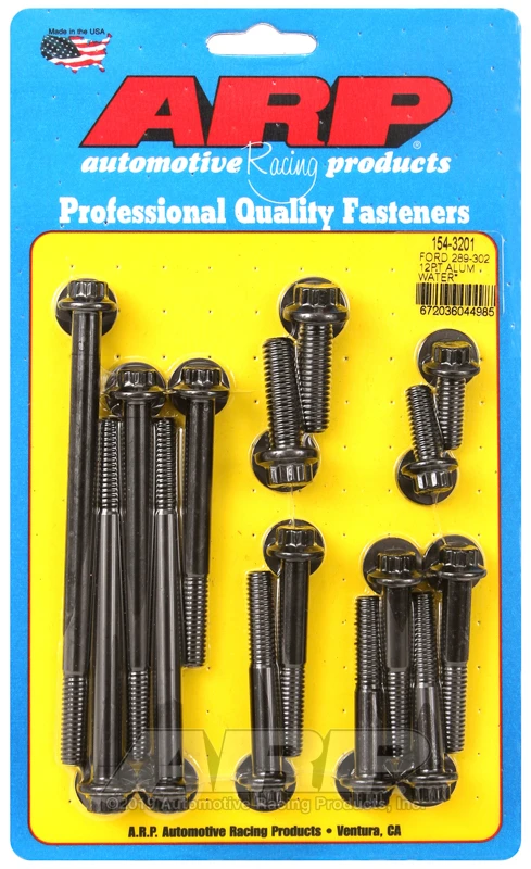 ARP Aluminium-Wasserpumpen- und Frontabdeckungsschraubensatz für Ford 289-302