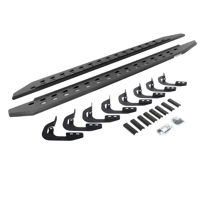 Go Rhino 15-19 GMC Sierra 2500/3500HD DC 4DR RB20 Slim Laufbrett-Kit (mit Halterungen) - Bedliner Ct