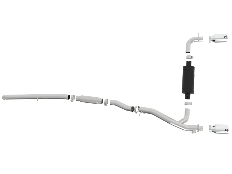aFe Takeda 3 Zoll 304 SS Cat-Back Auspuff mit Poliertem Endstück 16-18 Ford Focus RS 2.3L (t)