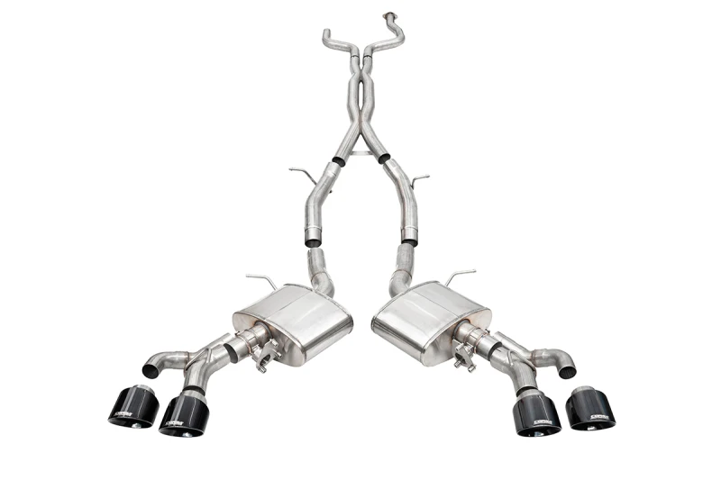 CORSA Performance 3-Zoll-Active-Valve-Cat-Back für 22-25 Cadillac CT4 V Blackwing - 4,5-Zoll-Schwarz-Tip
