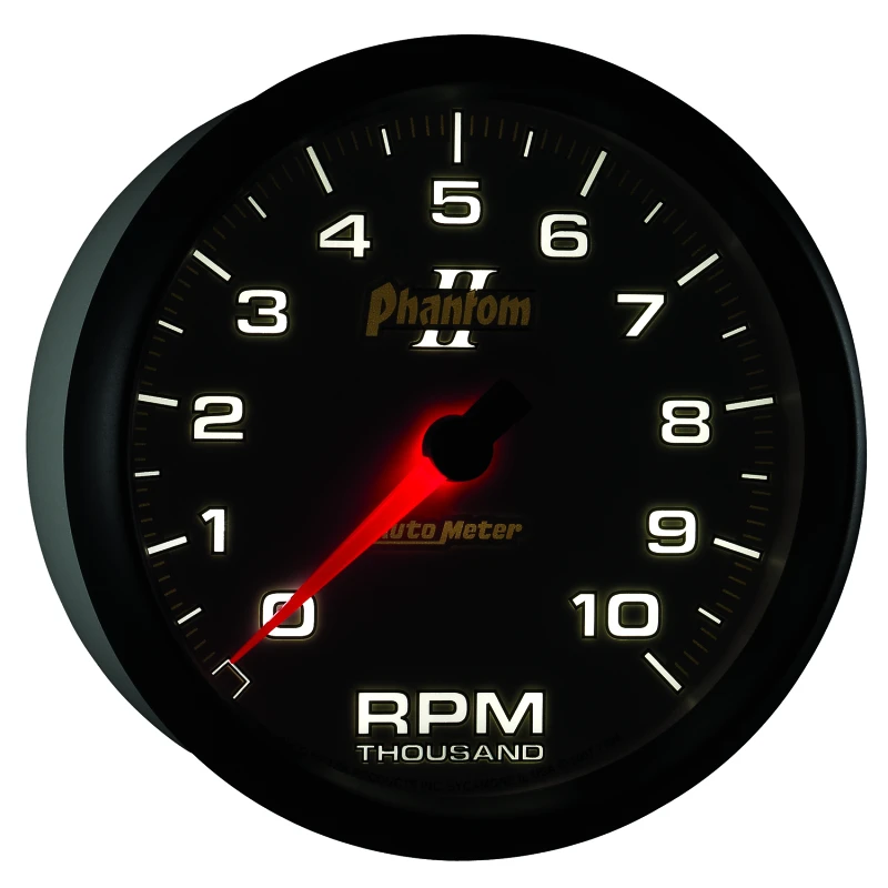 Autometer Phantom II 5in Electrical 10K RPM In-Dash Tachometer