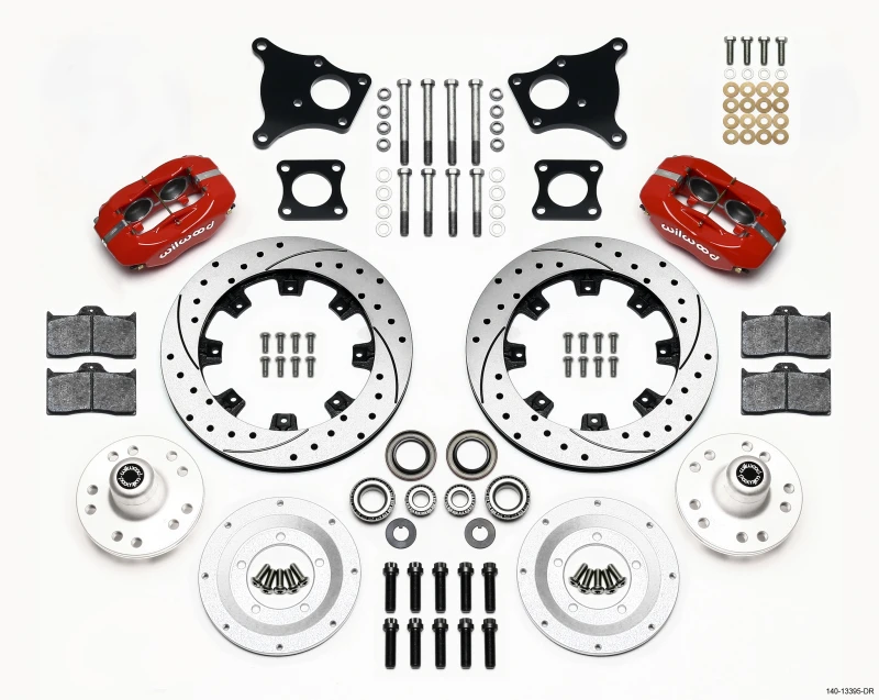 Wilwood Forged Dynalite Vorderrad Kit 12,19 Zoll gebohrt rot AMC 71-76 OE Disc ohne Bendix Bremsen