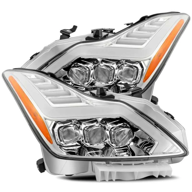 AlphaRex 08-13 Infiniti G37 NOVA LED Proj Scheinwerfer Chrome mit Aktiv Licht/Seq Signal/DRL