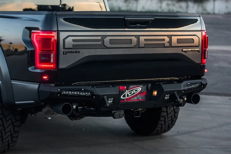 Addictive Desert Designs HoneyBadger Rear Bumper for 2017-2020 Ford Raptor with 10in SR LED Mounts