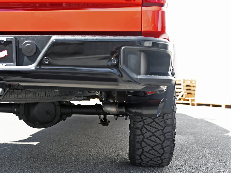 aFe Vulcan Serie 3in 304SS Auspuff Kat-Back mit schwarzem Tip 2019 GM Silverado/Sierra 1500 L4-2.7L (t)