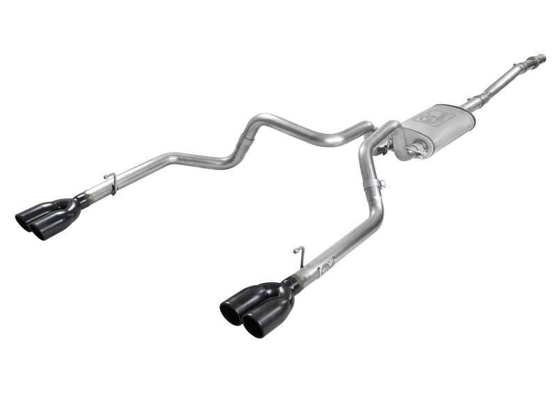 aFe Vulcan Serie 3in-2-1/2in 304 SS Cat-Back 2019 GM Silverado / Sierra 1500 V8-5.3L mit schwarzen Spitzen