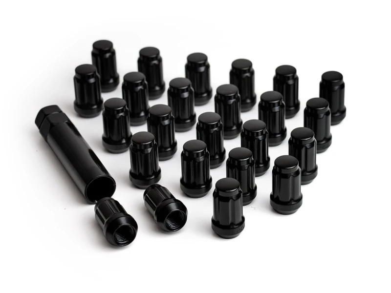ICON Alloys Radmutter-Set Schwarz - 14x1,5 - 24 Radmuttern mit Schlüssel