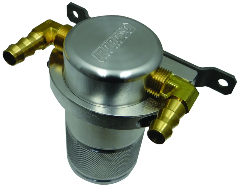 Moroso Universaler Luft-Öl-Separator Auffangbehälter - Kleiner Körper ohne Ablass - Billet-Aluminium - Rohfinish