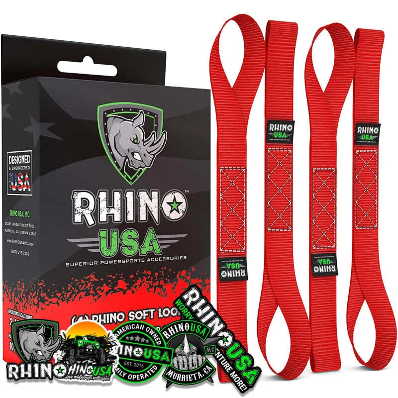 Rhino USA Soft Loops Motorcycle Tie-Down Set 4-Pack Rot