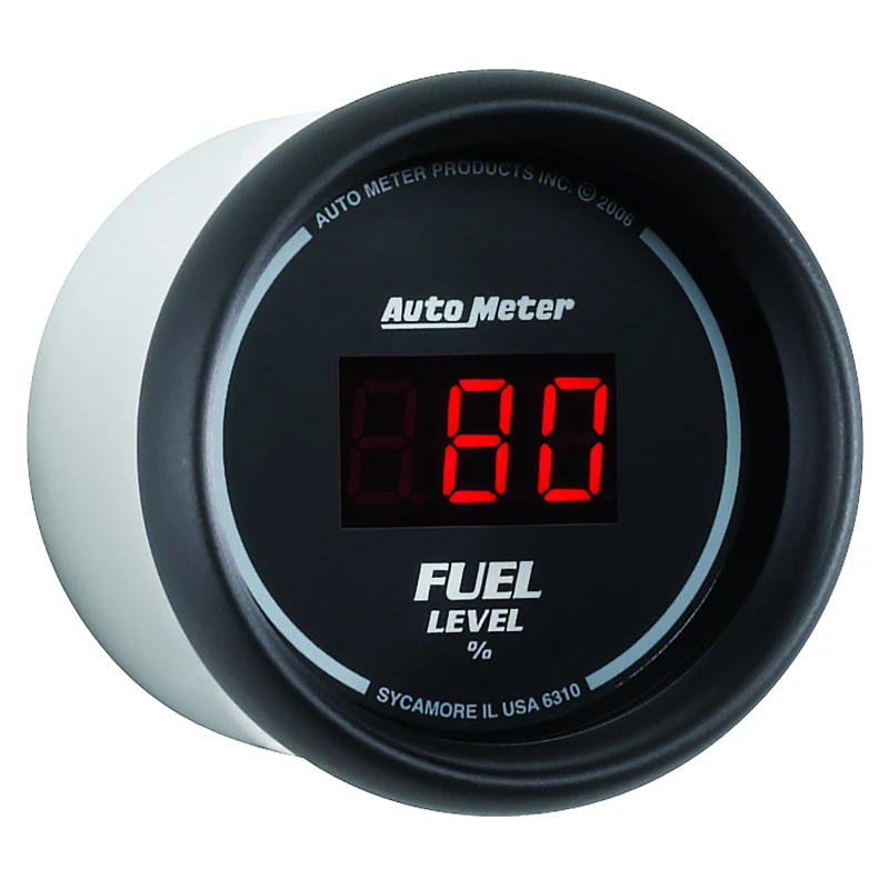 Autometer 52mm Black Digital Programmable Empty-Full Fuel Level Gauge