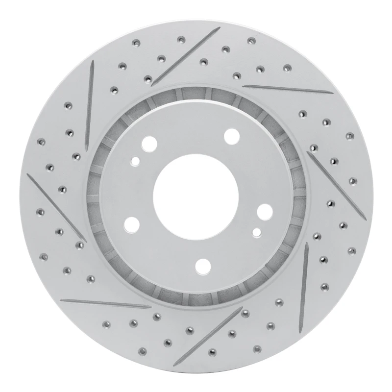 DFC 09-15 Mitsubishi Lancer Front Left Drilled & Slotted Geoperformance Rotor