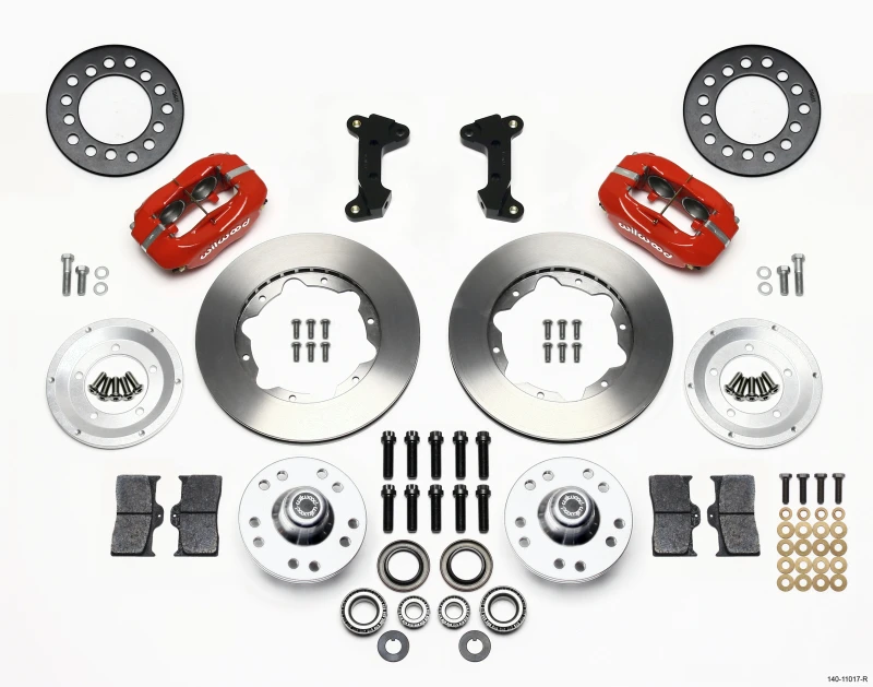 Wilwood Forged Dynalite Vorderes Kit 11,00 Zoll Rot 74-80 Pinto/Mustang II Scheiben-Spindel nur