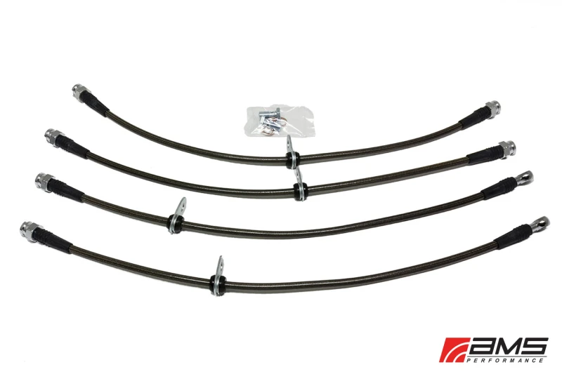AMS Performance Edelstahl Bremsleitungen (4 Leitungen) für 08-15 Mitsubishi EVO X