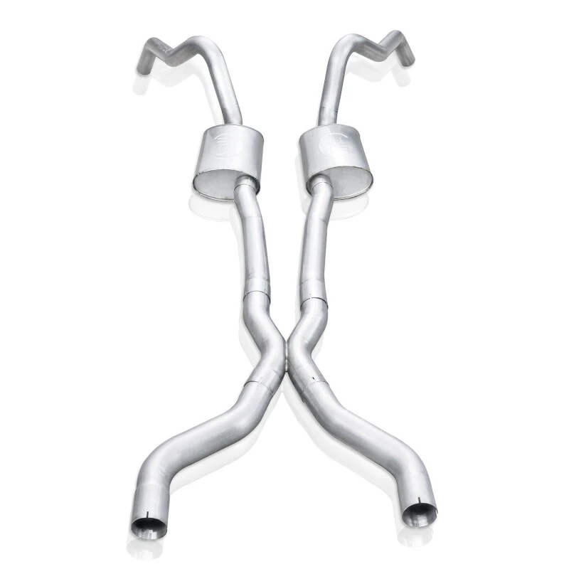Stainless Works 62-67 Chevy Nova 3 Zoll Catback mit X-Pipe Turbo-Kammer-Schalldämpfern 3 Zoll Kerne