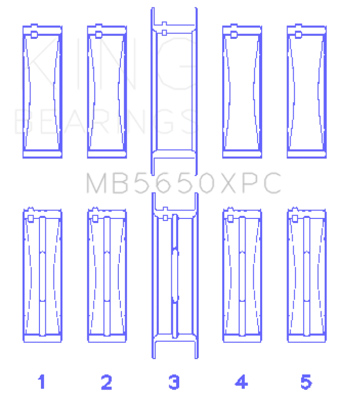 King Engine Bearings Ford 370/ 429/ 460 16V OHV pMaxKote Coated Main Bearing Set