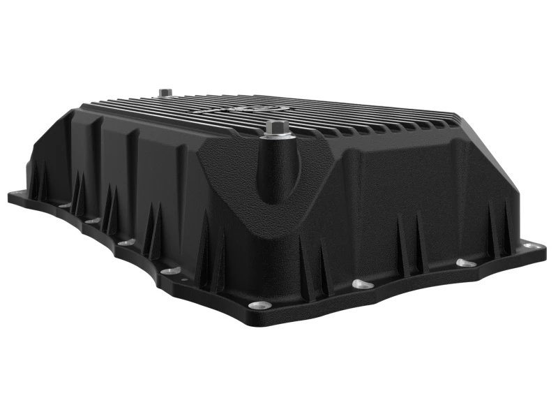 aFe 20-25 GM Diesel V8-6.6L L5P Transmission Pan w/ Machined Fins - Black
