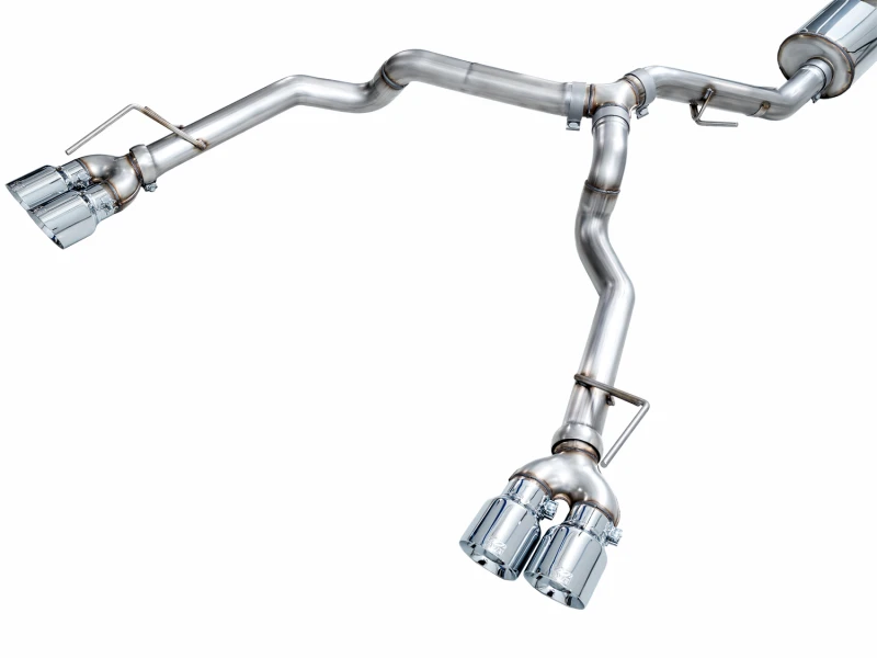 AWE Tuning 2021+ GMC Suburban/Yukon XL 5.3L 0FG Split Rear Exit Catback - Quad Chrome Silver Tips