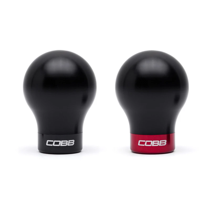 Cobb 6-Speed Weighted COBB Shift Knob - Black (Incl. Both Red + Blk Collars) for Subaru