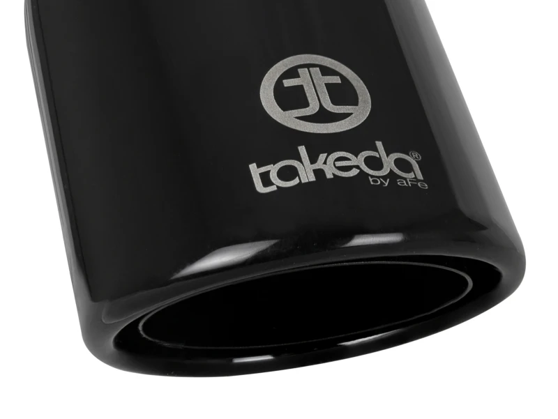 aFe Takeda 304 Edelstahl-Klemmschraube Auspuff-Endstück 2,5 Zoll Einlass / 4 Zoll Auslass - Schwarz