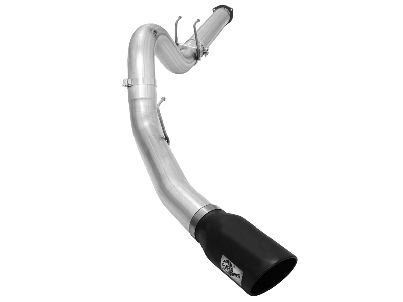 aFe Atlas Abgassystem 5 Zoll DPF-Back Aluminisiert Stahl Abgassystem 2015 Ford Diesel V8 6,7L (td) Schwarze Spitze