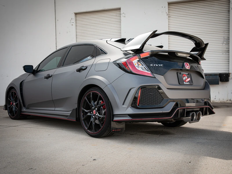aFe Takeda 2,5-Zoll-304SS-Achse-Rückseite-Auspuff-System 17-19 Honda Civic Type R L4-2,0L (t) - Polierter Auspuff
