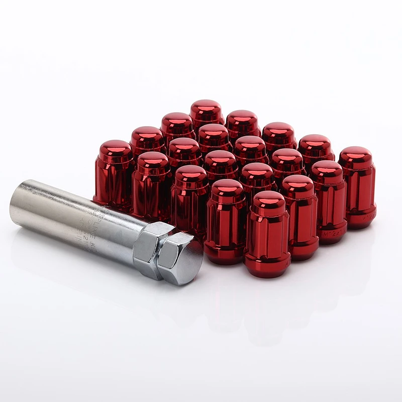 JR Stahl Lug Nuts Radmuttern für Subaru Nissan Suzuki Mazda M12x1.25 Rot kurz