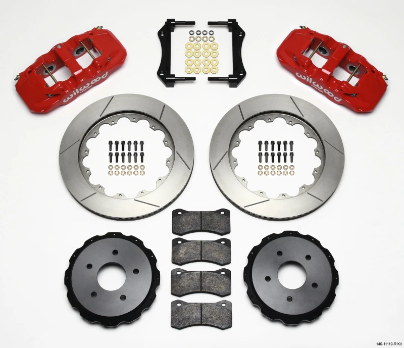 Wilwood AERO4 Hinterrad Kit 14,00 Zoll Rot 97-04 Corvette C5/Z06 05-13 C6