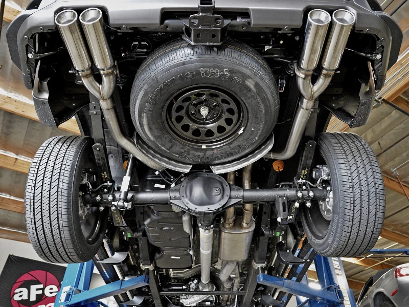 aFe Vulcan Serie 4-3 Zoll 304SS Auspuff Kat-Back mit Polierten Endrohren 2019 GM Silverado/Sierra 1500 V8-6.2L