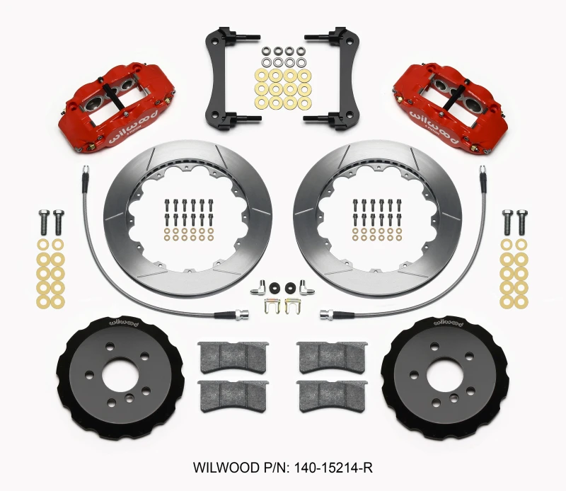 Wilwood Narrow Superlite 6R Front-Hat-Kit 12,88 Zoll Rot 2014-2015 Mini Cooper mit Leitungen