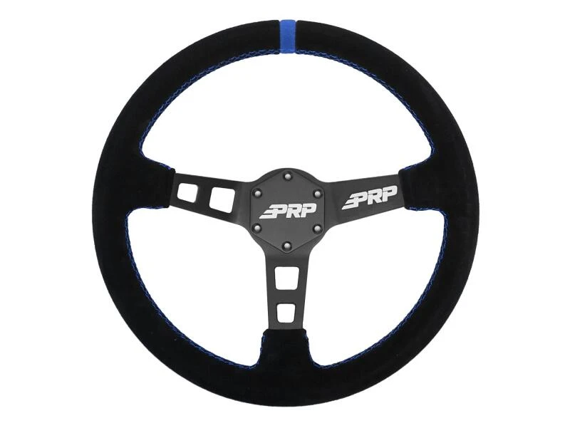 PRP Deep Dish Suede Steering Wheel - Blue