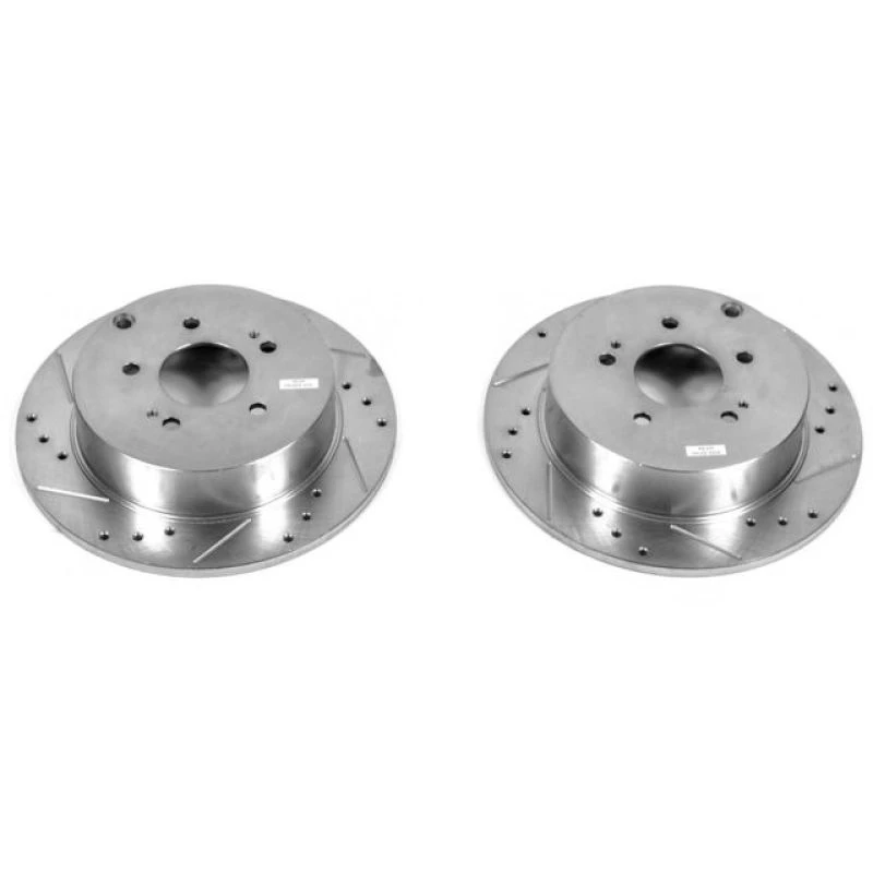 Power Stop Rear Evolution Drilled & Slotted Rotors - Pair for 04-08 Mitsubishi Endeavor