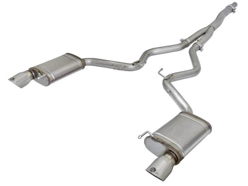 aFe MACHForce XP Auspuff Cat-Back SS-304 EXH mit polierten Endstücken 15-16 Ford Mustang EcoBoost 2.3L (t)