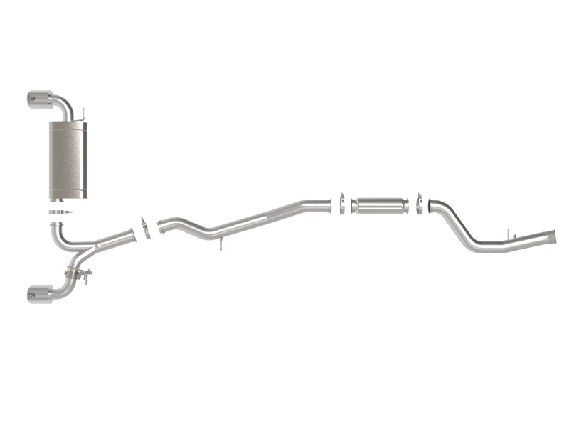 aFe POWER Takeda 2021 Toyota Supra 2.0L (t) 2,5 Zoll-3 Zoll 304 SS CB Auspuff mit polierten Endstücken