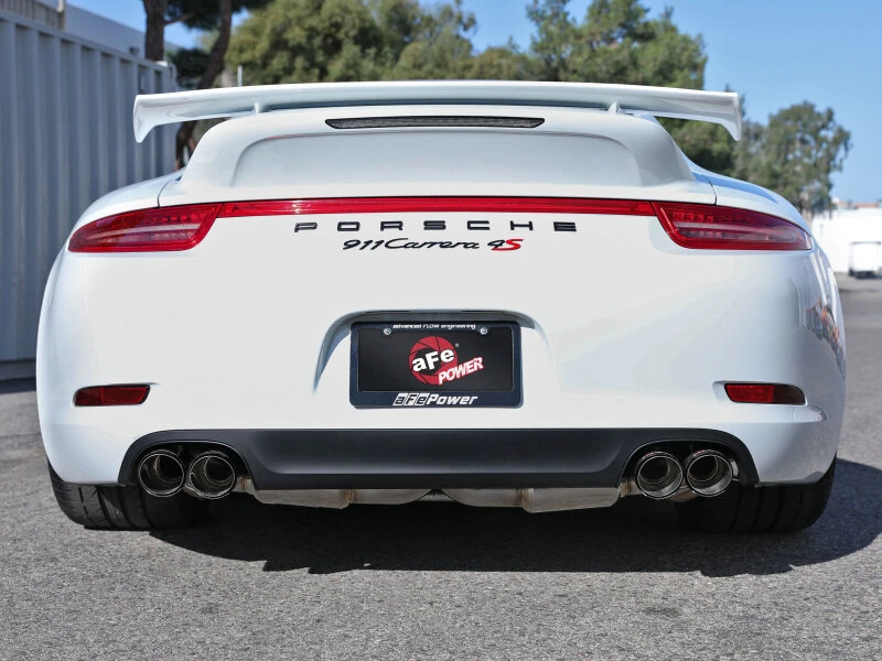 aFe MACHForce XP 12-16 Porsche 911 Carrera H6-3,8L SS-304 Kat-Back Auspuffanlage mit Carbon-Faser-Spitzen