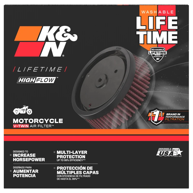 K&N 75-78 Harley Davidson 1000/1200CC Einbauluftfilter