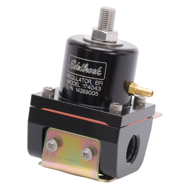 Edelbrock Kraftstoffdruckregler EFI 180 GPH 35-90 PSI -6 Ein/Aus -6 Rückgabe Schwarz