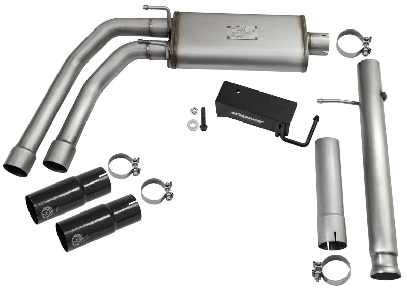 aFe Rebel Series CB 3in Middle Side Exit SS Exht mit schwarzen Spitzen 09-16 Chevy Silverado/GMC Sierra 1500