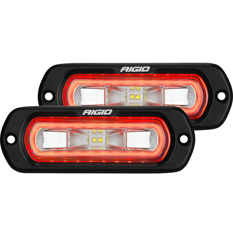 Rigid Industries SR-L Series Flush Mount LED Spreader Pair with Red Halo - Universal