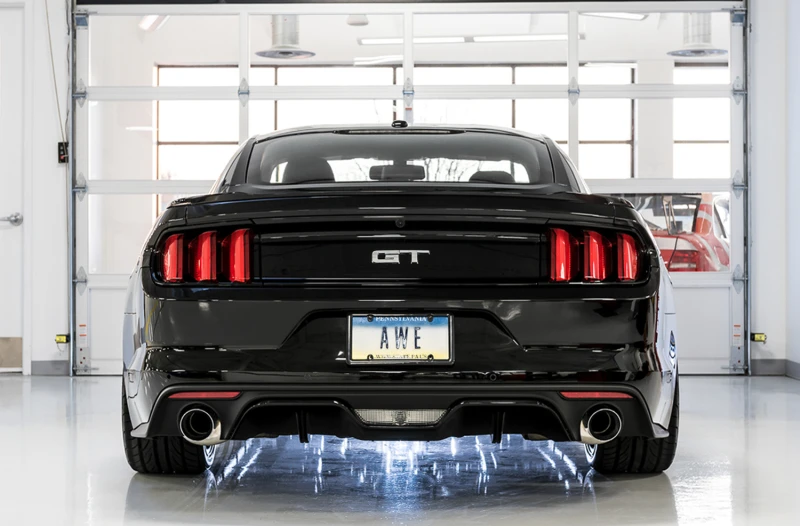 AWE Tuning S550 Mustang GT Kat-Auspuff - Track Edition (Chrom-Silber-Spitzen)