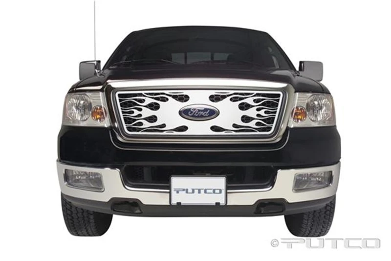 Putco 04-08 Ford F-150 (Waben-Grille) mit Logo-Ausschnitt Flaming Inferno Edelstahlgrille