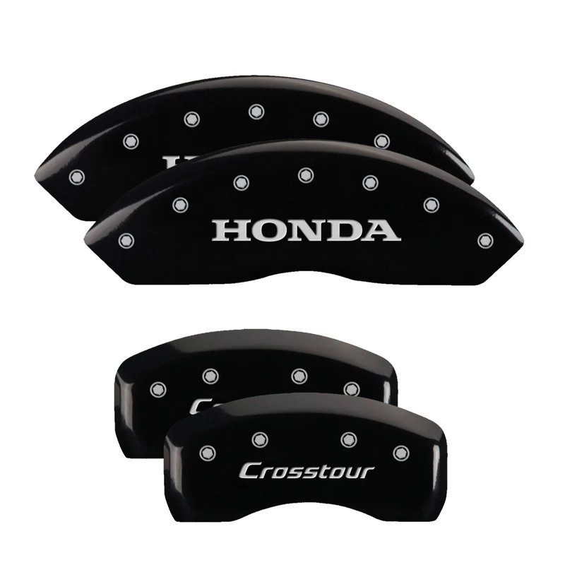 MGP 4 Bremsekolben-Abdeckungen Graviert Vorne Honda Graviert Hinten Crosstour Schwarzfinish Silber Zeichen